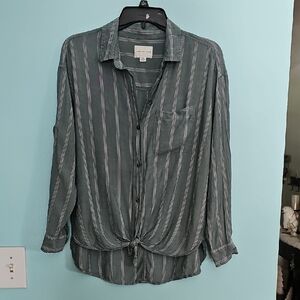 American Eagle Striped Button-Up Women’s Top